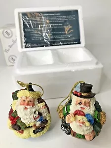 Galleria Lucchese Roly Poly Santa Ornament ~ The Bradford Editions Resin ~ Set/2 - Picture 1 of 10