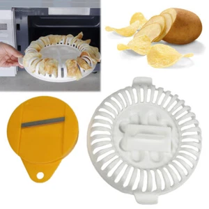 Microwave Oven Fat Potato Chips Maker Fruit Potato Crisp Chip Slicer Snack KU - Picture 1 of 12