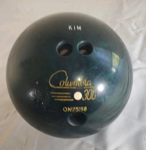 Palla da bowling vintage Columbia 300 punto bianco 12,2 libbre verde vortice ON25198 forata - Foto 1 di 7