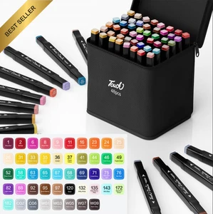 48 Colors Alcohol Markers Chisel & Fine Dual Tip Permanent Set - Picture 1 of 6