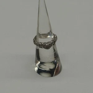 Judith Ripka 925 Sterling Silver Pave Heart CZ Ring Signed Vintage Size 5 - Picture 1 of 6