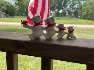 VTG 1986 4 bears animal on Parade ceramic candle holder table decor Animal Cute - Picture 1 of 8