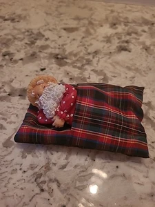 Santa Napping In A Sleeping Bag. 3in - Picture 1 of 8