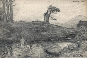 David Waterson - Disegno in grafite - Noran At Vane Scozia - Foto 1 di 5
