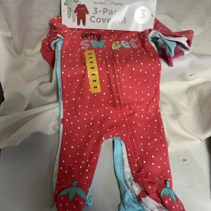 Koala Baby Infant 3-pack Coverall Set ~ 6 Months ~ Brand New ~ Free Shipping - Picture 1 of 8