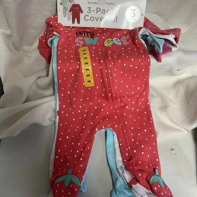 Koala Baby Infant 3-pack Coverall Set ~ 6 Months ~ Brand New ~ Free Shipping - Image 1 of 4