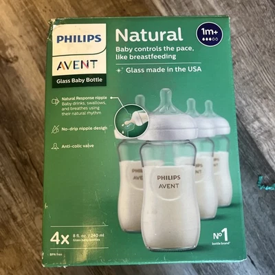Philips Avent Natural Response Glass Baby Bottles 4 - 8 fl.oz New - Image 1 of 4