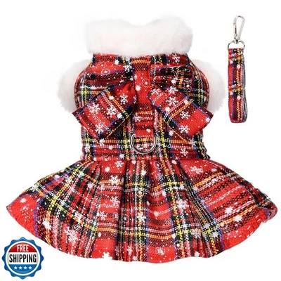 Dog Sweater Dress, Puppy Sweaters for Small Dogs Girl Winter Pet Clothes Outf - Image 1 of 4