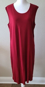 MISOOK Damen Gr. Large ärmelloses Etuikleid Strick klassisch rot leise Luxus - Bild 1 von 9