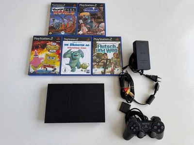 PlayStation 2 / PS2 slim + Controller + Kabel + 5 Spiele - Bild 1 von 3