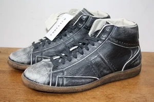 Brand New Maison Margiela Replica Men's Crackle Leather High Tops, Size 43, UK 9 - Picture 1 of 16
