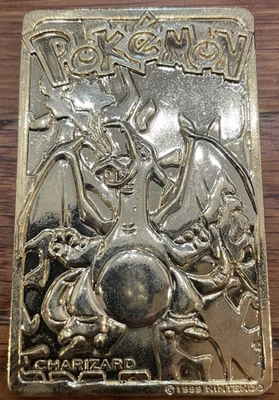 POKEMON Charizard #06 23k Gold Plated Card Vintage 1999 Burger King Promo - Image 1 of 3