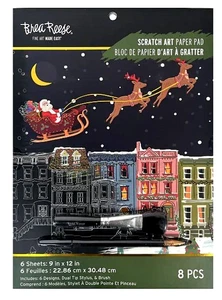 Brea Reese EURO WEIHNACHTEN Scratch Kunst Papier Block 9" x 12" NEU - Bild 1 von 5