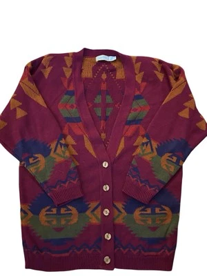 Cárdigan Suéter Navajo Grunge Boho Vintage Años 90 Southwestern 100% Algodón. Foto 1 de 4