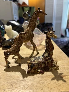 Vintage San Diego Zoo Limited Edition Giraffe Trinket Box Lot - Picture 1 of 6
