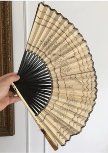 Antique japanese Paper And Bone Hand Folding Fan - Picture 1 of 8