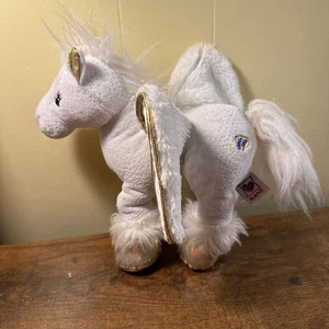Ganz Webkinz Golden Pegasus White Horse Pony Stuffed Plush Toy 9” No Code - Picture 1 of 10