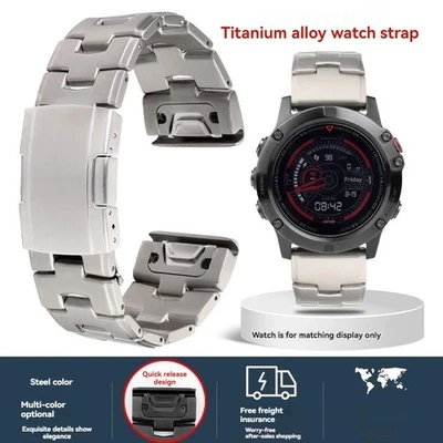 Correas de reloj de aleación de titanio de 22-26 mm para Garmin Fenix7X/6X/5X/945 Instinct Metal Foto 1 de 4