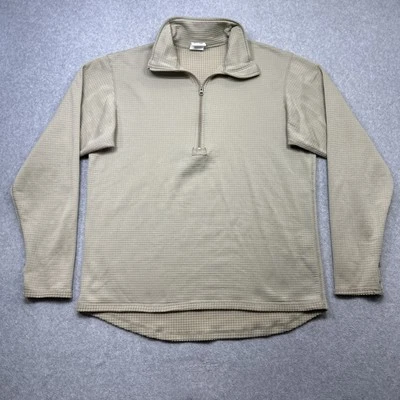 Camisa Ejército de Estados Unidos Grande Larga Beige 1/4 Cremallera Térmica Clima Frío Gen 3 Rejilla Vellón Foto 1 de 4