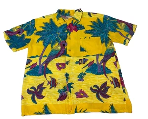 Vintage Hawaiihemd Resort Wear High Seas Gr. LG Tropical Parrot gelb - Bild 1 von 9