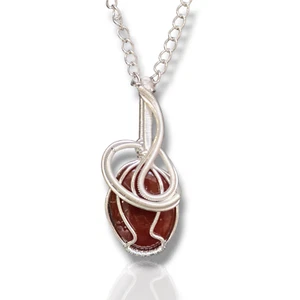 Natural Onyx Silver Plated Pendant Wirewrapped Jewelry Handmade 2.36 Inches - Picture 1 of 4