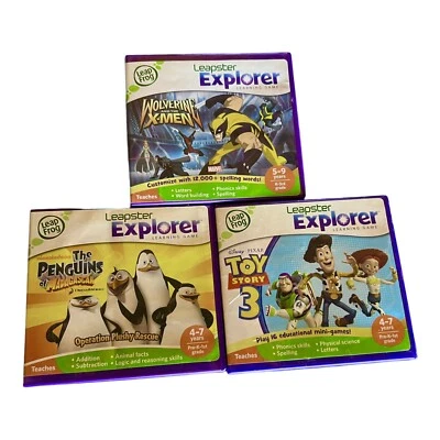 Leap Frog Leapster Explorer Games Lot of 3 With Cases and Instruction Booklets - Image 1 of 4