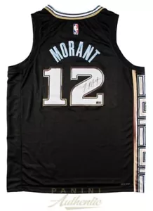 JA MORANT signiertes Memphis Grizzlies City Edition schwarz Nike Trikot PANINI - Bild 1 von 4