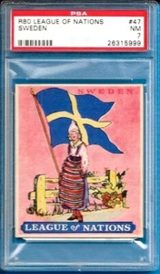 1934 R80 League Of Nations #47 Sweden Psa 7 (Pop 1 - 0 Higher) - Picture 1 of 2