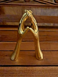 Jonathan Adler Clasped Hands Brass Nut Cracker NEW - Picture 1 of 3