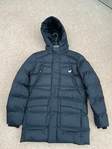 Abrigo con capucha negro GEOX Respira 'Sanford' para hombre. Reino Unido 36/Med. Nuevo con etiquetas. PVP £275 - Imagen 1 de 9