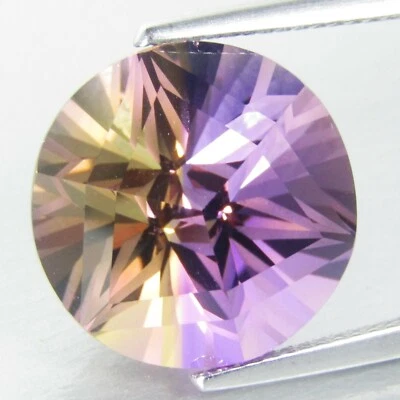 11,60 cts exclusivo ultra qualidade natural ametrina redonda precisão corte gema solta VDO - Imagem 1 de 4