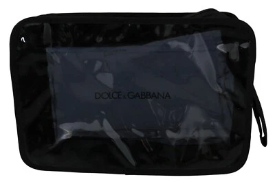DOLCE & GABBANA Toiletry Bag Beachwear Black Branded Plastic Cover Zip Closure - image 1 of 4