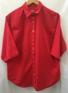 Sheplers Western Wear Shirt Mens Red Short Sleeve Pearl Snap Buttons Size 18 - Picture 1 of 7
