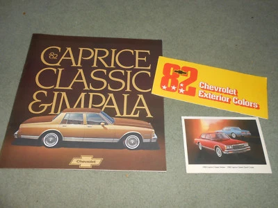 Chevrolet Caprice Impala 1982 catálogo + 82 postales y folleto de virutas de color de pintura Foto 1 de 3