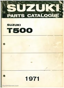 1971 Suzuki T500 Titan Two -Stroke Motorcycle Parts Manual - Foto 1 di 1