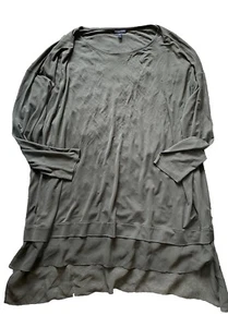 Eileen Fisher Blouse Top Green Taupe Silk Loose Flowing XL - Picture 1 of 7