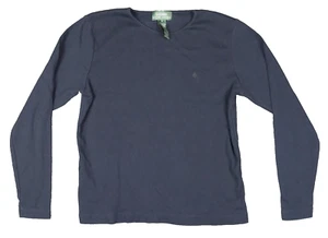Ralph Lauren Girls Long Sleeve Navy Blue Logo Top 100% Cotton Size Medium Preppy - Picture 1 of 4