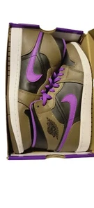 Brand New Jordan 1 Beige Black And Purple - Foto 1 di 5
