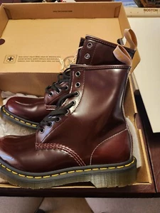 Dr Doc Martens Combat Vegan 1460 Cherry Red Oxford 9 - Picture 1 of 6