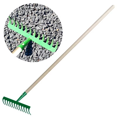 REKORD Garten Harke Rasen Boden Erde Rechen 12 Zinken Stahl Holz Stiel 30 cm - Bild 1 von 4