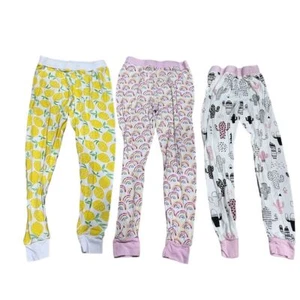 Little Sleepies Kids Pajama Pants Size 4 Rainbow Cactus Lemon Theme Bundle of 3 - Picture 1 of 7