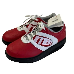 NEW MBT Lifestyle Rocker Shoes Women 10 Red White Leather Sneakers Lace Up - Picture 1 of 11