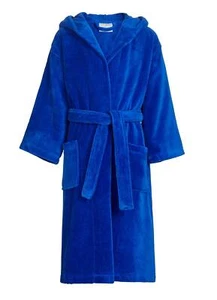 100% Cotton ROYAL BLUE Velour Terry HOODED Bath Robe Unisex KIDS Large - Picture 1 of 1