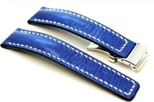Echtleder Uhrenarmband 24,22mm Handarbeit Uhrenband Gemüse gegerbt - Bild 1 von 7