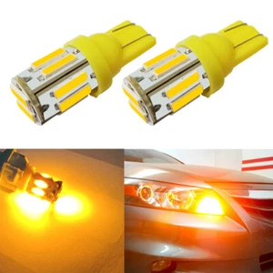 Winetis 2X T10 Wedge 194 168 3014 Yellow Amber LED Side Marker Interior Bulbs - Picture 1 of 8