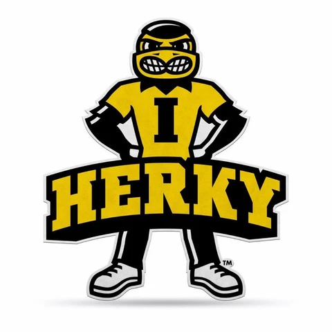 Iowa Hawkeyes 18"x18" Mascot Felt Pennant [NEW] NCAA Sign Banner Wall Cave Cover