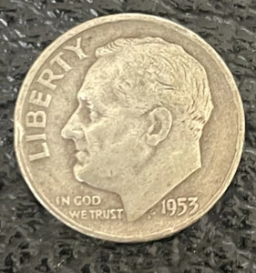 Moneda de diez centavos Roosevelt 1953-D - Imagen 1 de 2