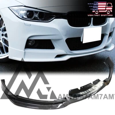 E Design Carbon Fiber Front Spoiler Lip For 2012-2018 BMW F30 F31 M Sport - Image 1 of 4