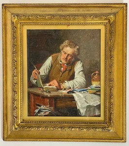 Antiquw Oil Painting Of Elderly Gentleman By Edwin Thomas Roberts - Picture 1 of 6