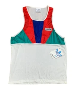Camiseta sin mangas colorida vintage Adidas (talla M) nueva con etiquetas - Imagen 1 de 4